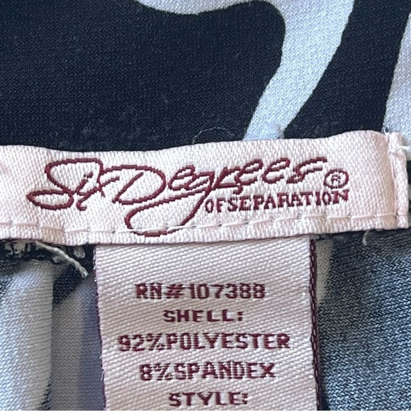 𝅺six DEGREES OF SEPARATION ZEBRA PRINT 3/4 SLEEVE ELASTIC WAIST BLOUSE‎ - Picture 10 of 11